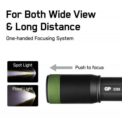 lanterna led gp c33 negru 150lm 2x aa 2