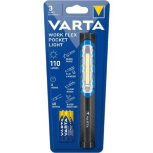 lanterna led varta work flex pocket light 17647 110lm 3x aaa longlife power