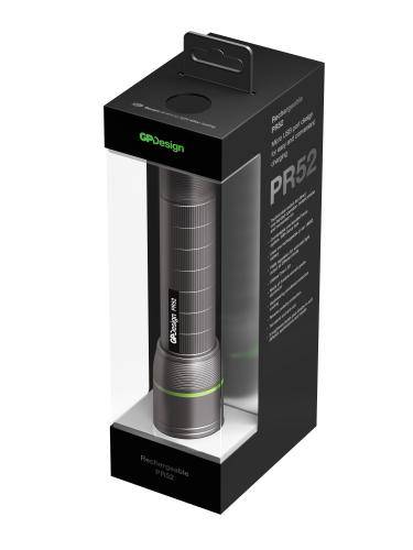 lanterna semi profesionala multi purpose rech pr52 gp 450lm 6800cd led cree xp g2 166x35mm li ion 18650 micro usb 4