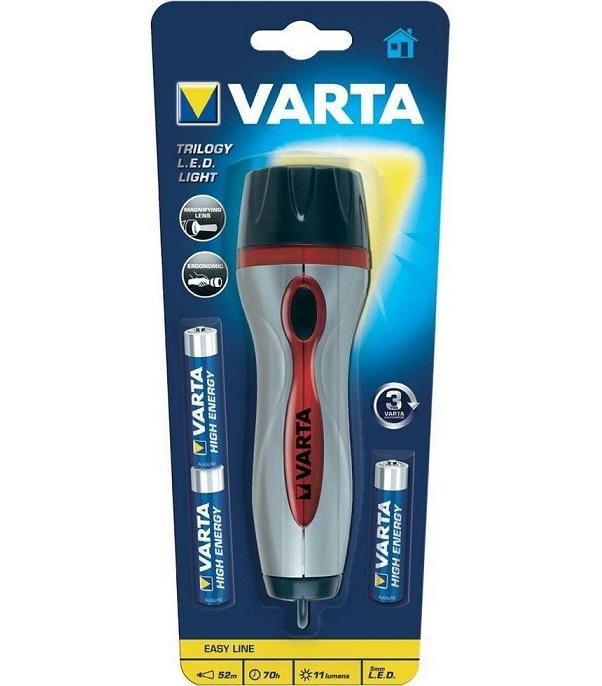 lanterna varta trilogy led 3x aaa rosu