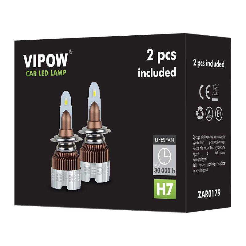 led auto intelled h7 12v 6500k set 2 bucati vipow 3