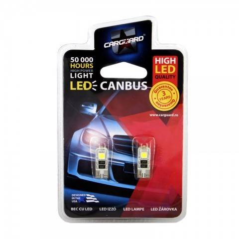 led de pozitie t10 12v 3w 36lm set 2buc can103 carguard
