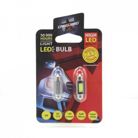 led sofit plafoniera numar 36mm 12v 3w 150lm set 2buc cld018 carguard 2