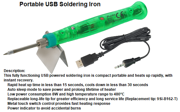 letcon de lipit portabil cu alimentare usb proskit 10