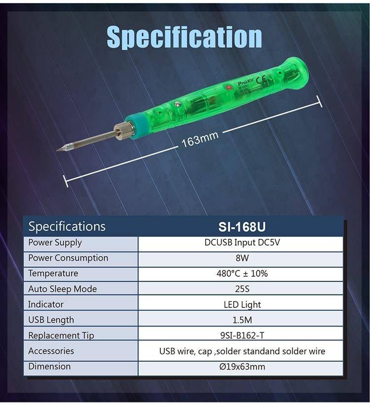 letcon de lipit portabil cu alimentare usb proskit 3