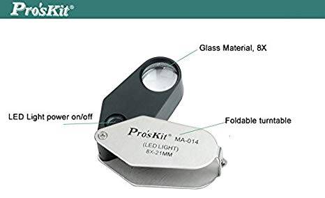 lupa 8x cu iluminare leduri 3x lrii30 3x ag12 proskit 1