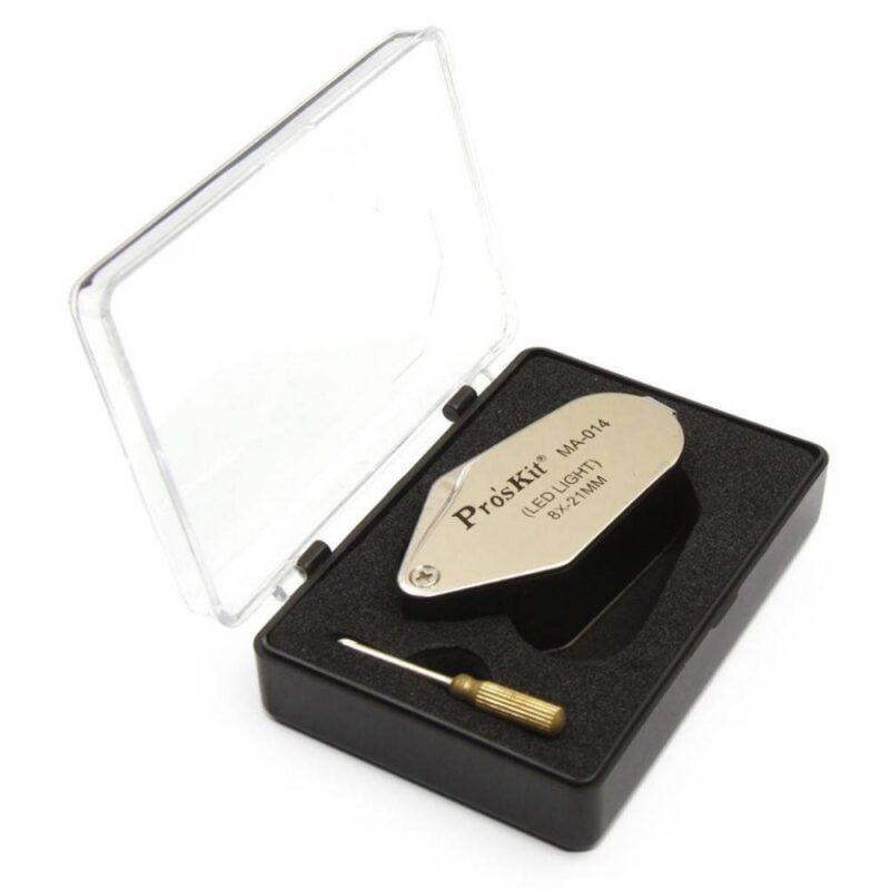 lupa 8x cu iluminare leduri 3x lrii30 3x ag12 proskit 2