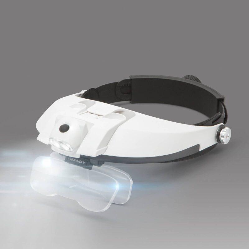 lupa de cap cu iluminare 2x led cu lentila dubla 1x 15x 2x 25x 35x handy 1