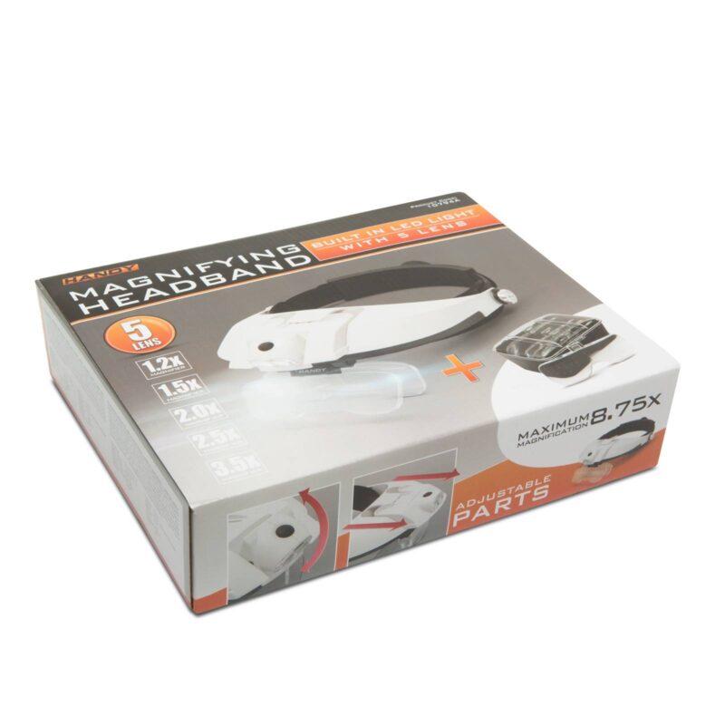lupa de cap cu iluminare 2x led cu lentila dubla 1x 15x 2x 25x 35x handy 7