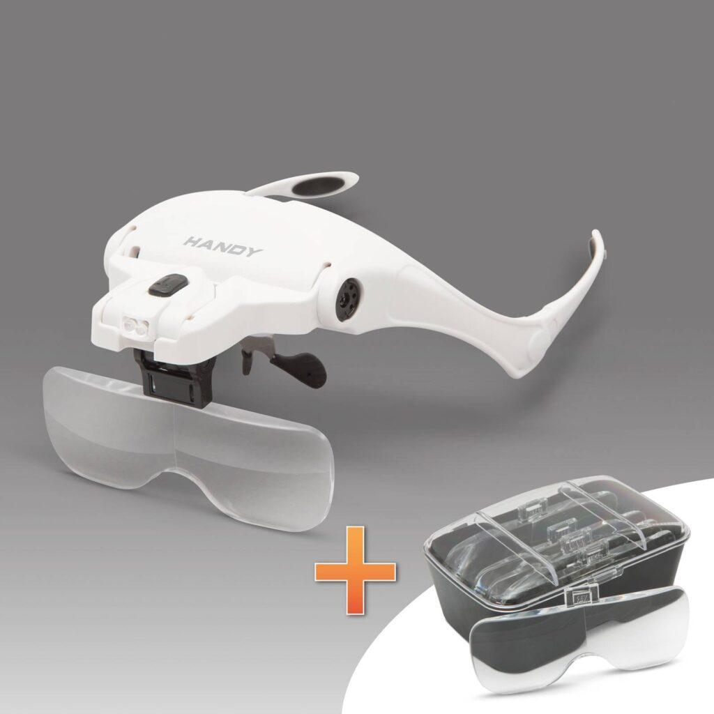 lupa de cap cu iluminare led lentila dubla handy