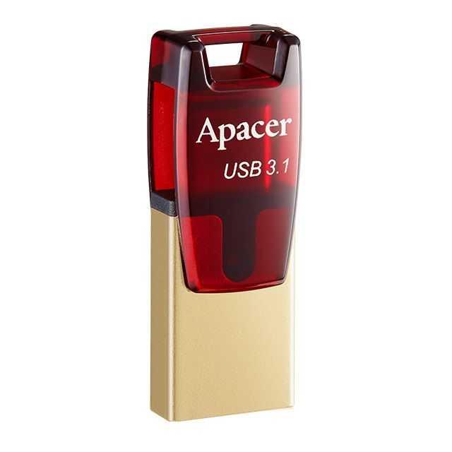 memorie flash apacer ah180 usb 32 usb type c 32gb otg rosu ap32gah180r 1 1