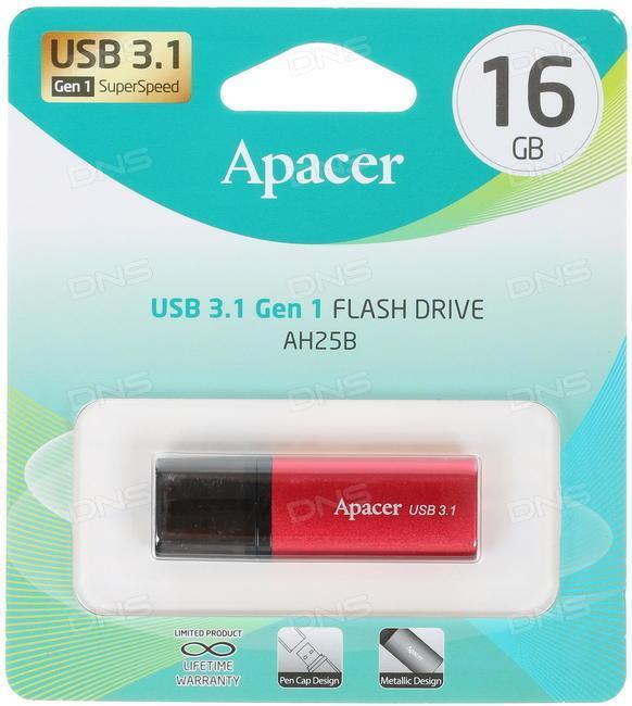 memorie flash usb 31 16gb apacer rosu ah25b