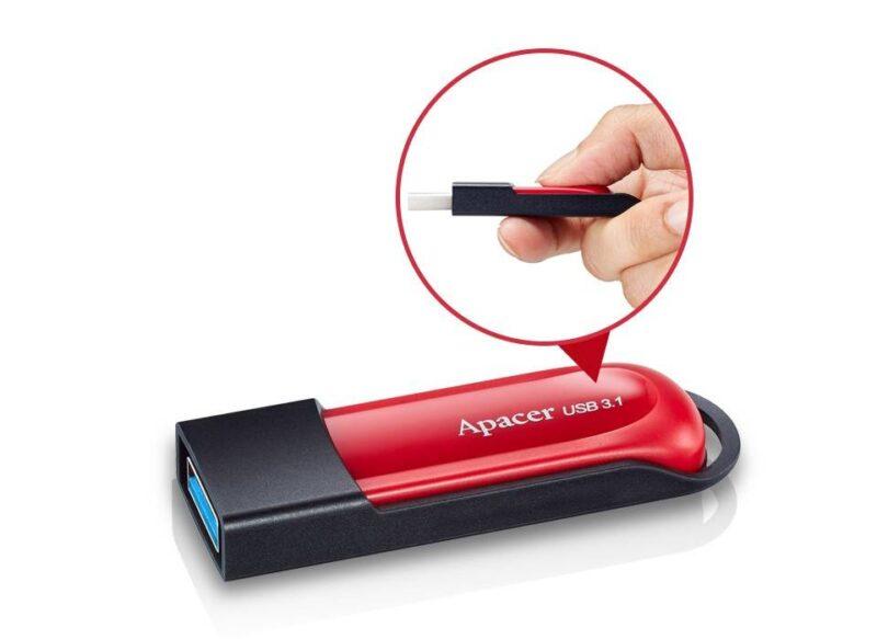 memorie flash usb 31 32gb retractabila rosu apacer 3