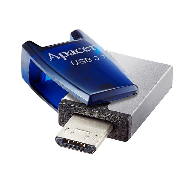 memorie flash usb 31 64gb otg albastru apacer ah179be ap64gah179u 1 2