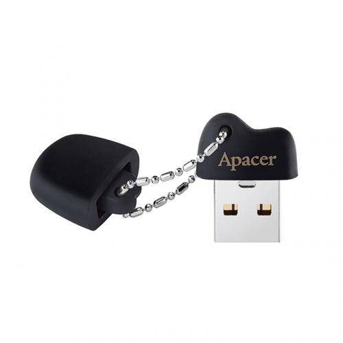 memorie flash usb20 32gb apacer ah118 cu capac si lantisor negru gah118b 1
