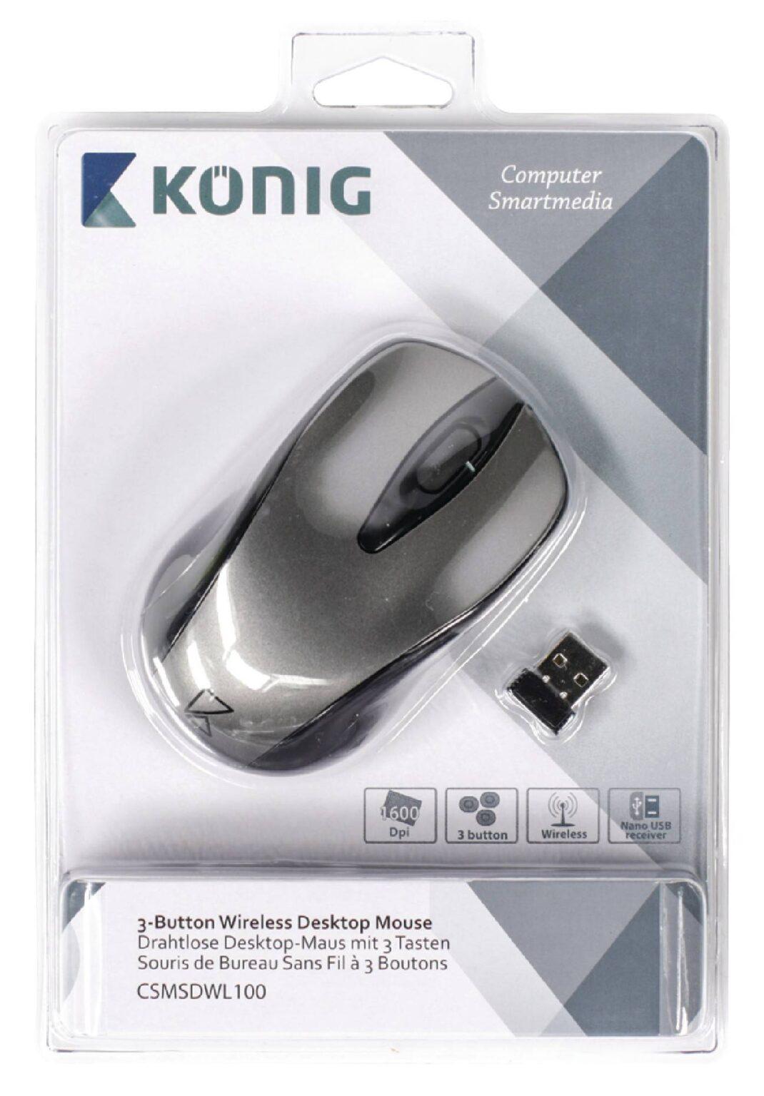 Mouse desktop cu 3 butoane Nano dongle wireless 1600dpi Konig 3 mouse desktop cu 3 butoane nano dongle wireless 1600dpi konig 3
