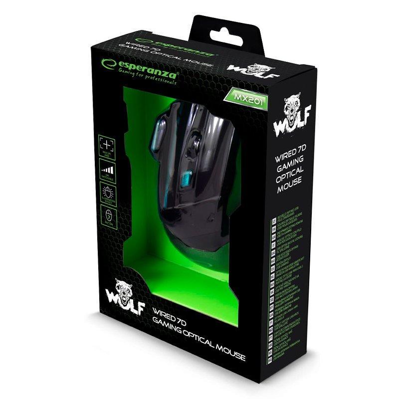 mouse gaming usb negru wolf esperanza 3
