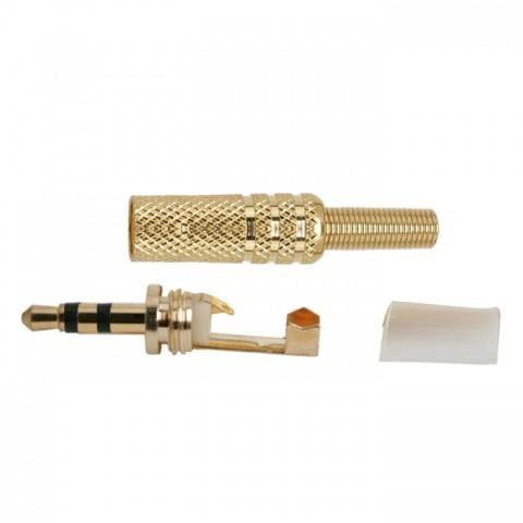 mufa 35 mm stereo tata metal aurit cu protector cablu 2