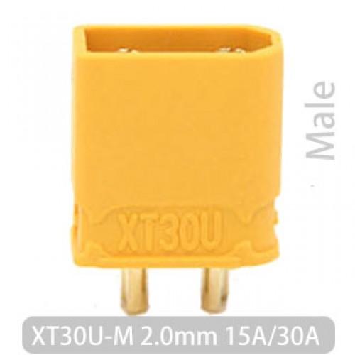 mufa alimentare dc xt30 tata 2 pini pe cablu lipite 15a 500v amass xt30u m 2