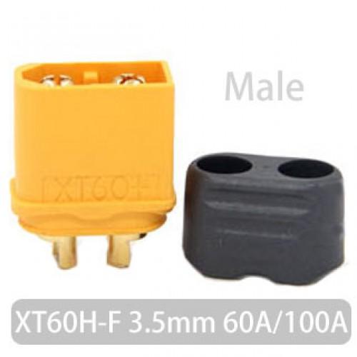 mufa alimentare dc xt60 tata 2 pini pe cablu cu lipire 30a 500v amass xt60h m 3