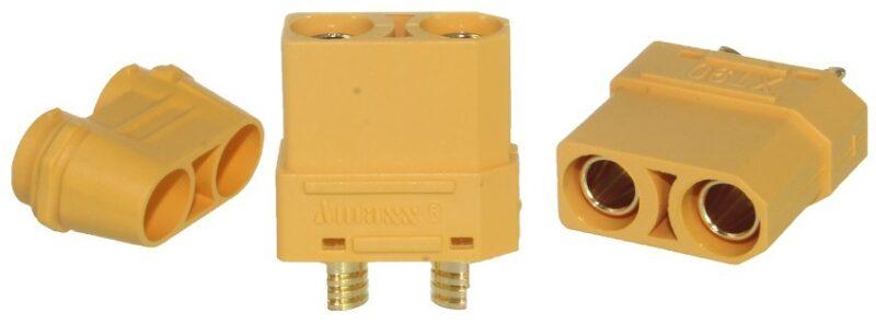 mufa alimentare dc xt90 mama pin 2 pe cablu lipite 40a 500v amass 1