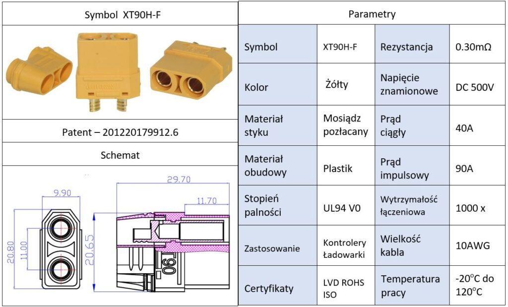 mufa alimentare dc xt90 mama pin 2 pe cablu lipite 40a 500v amass 3