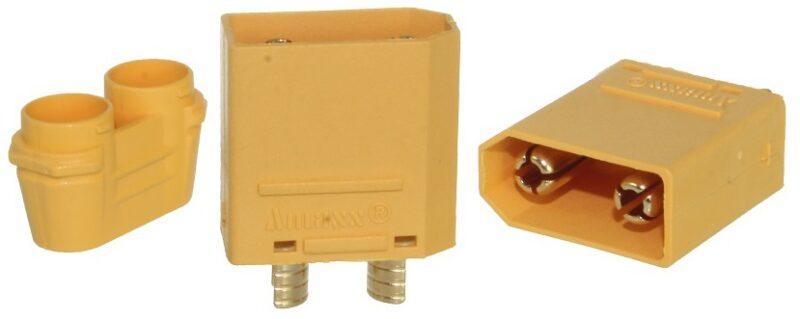 mufa alimentare dc xt90 tata pin 2 pe cablu lipite 40a 500v amass 3