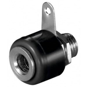 mufa banana mama negru 4mm cu surub pe panou goobay