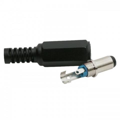 mufa dc 21x55mm tata pin 9mm cu protector cablu goobay 3