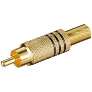 mufa rca tata metal inel negru cablu 7mm goobay