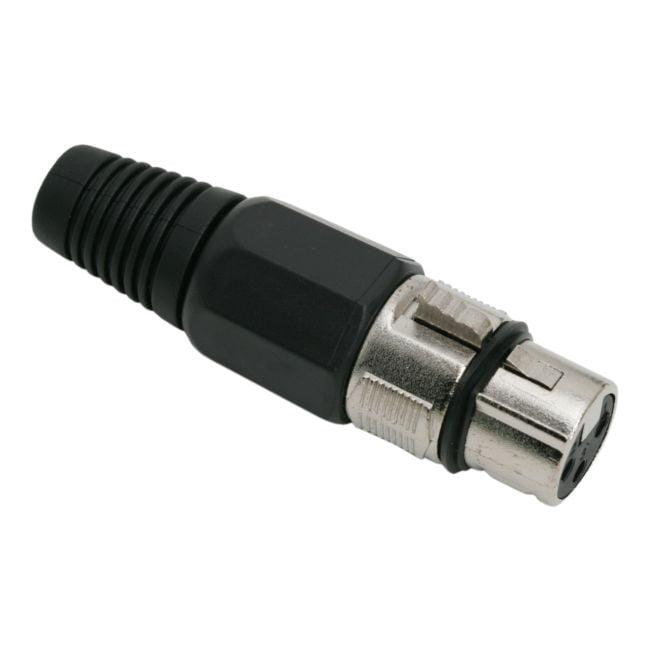 mufa xlr 3 poli mama cu fleaca de prindere protectie cablu