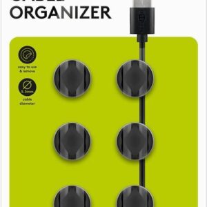 organizatoare cabluri 6buc cu 2 sloturi negru goobay