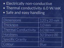 pad termic arctic 6w mk grosime 1mm 120x20mm set 2buc 2