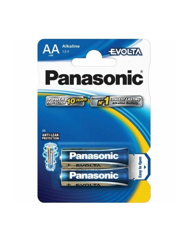 panasonic baterii alcaline aa lr6 evolta 2buc b2 lr6ege 2bp