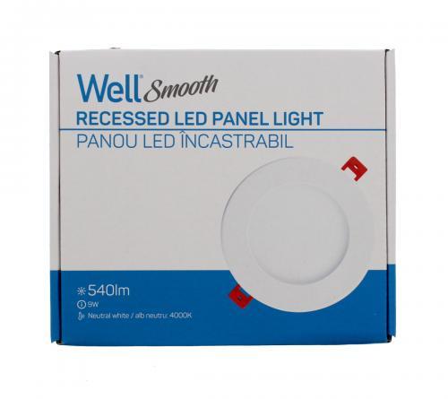 panou led well rotund 9w 155mm 4000k 540lm smooth 3