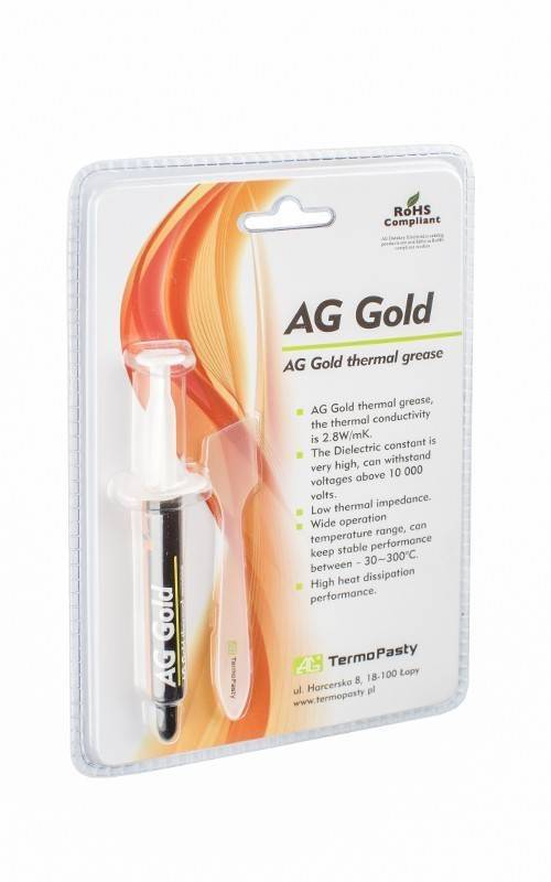 pasta termoconductoare pe baza de aur ag gold 28 w mk 3grame ag termopasty 1