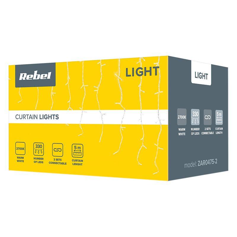 perdea 330 led uri ip44 alb cald 5m 6w rebel 4