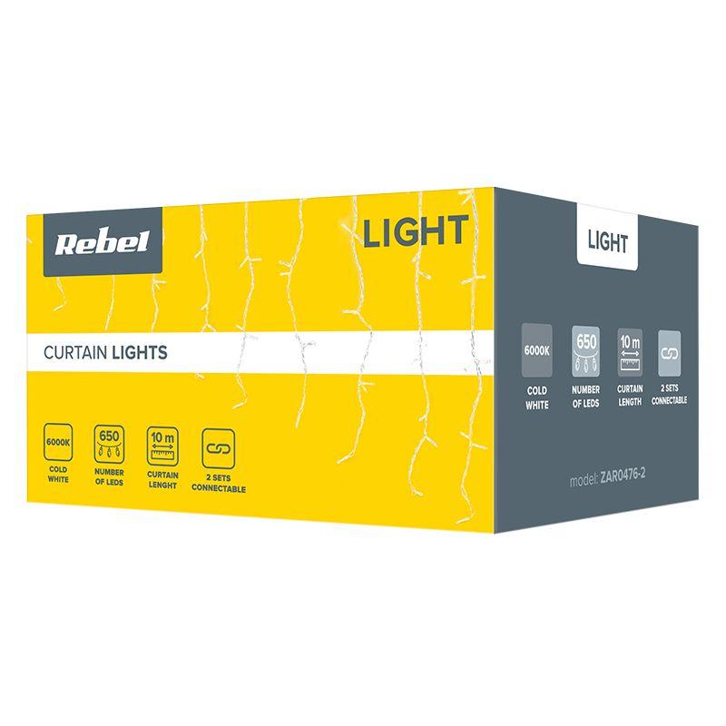 perdea 650 led uri 9w ip44 alb rece 10m rebel 4