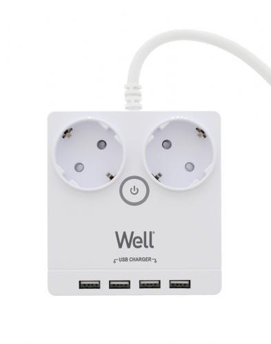 prelungitor 2 prize 3m 4x usb cu protectie 3xg15mmp well 2