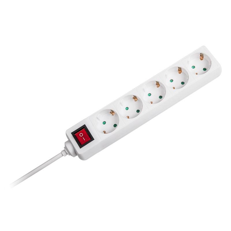 prelungitor 5 prize cu intrerupator 15m 3g15mm2 alb v tac sku 8766