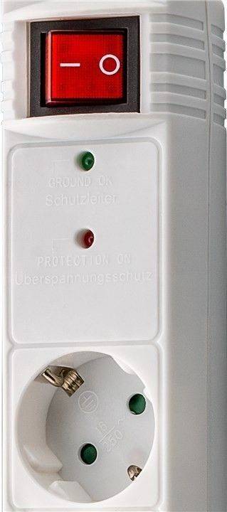 prelungitor 6 prize 14m cu protectie cu switch intrerupator iluminat 3xg15mm goobay 1