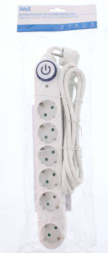 prelungitor 6 prize 3m alb cu intrerupator cablu 3xg15mmp well 2