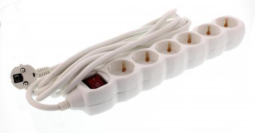 prelungitor 6 prize 5m alb cu intrerupator cablu 3xg15mmp well 3