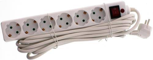 prelungitor cu protectie la supratensiune 6 prize schuko 3m 16a 3500w well