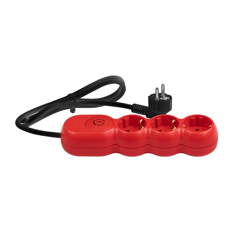 prelungitor electric 3g15 rosu 3 prize 5m cu intrerupator rs3115n05 wconn