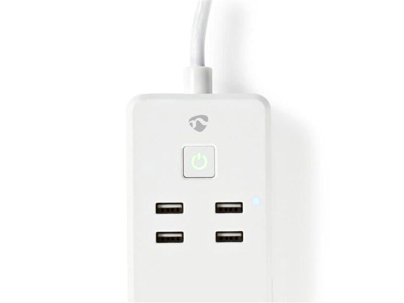 prelungitor smart wifi 3 prize schuko 4x usb 18m 3680w 16a nedis 3