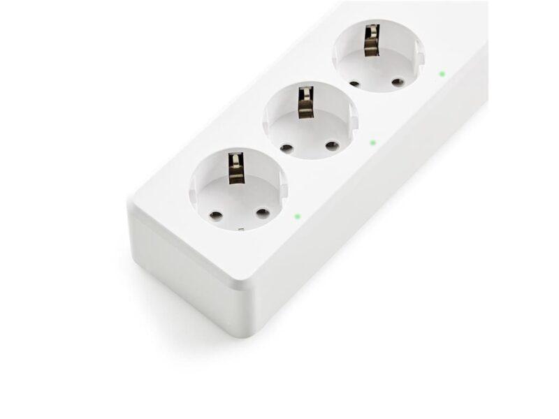 prelungitor smart wifi 3 prize schuko 4x usb 18m 3680w 16a nedis 4
