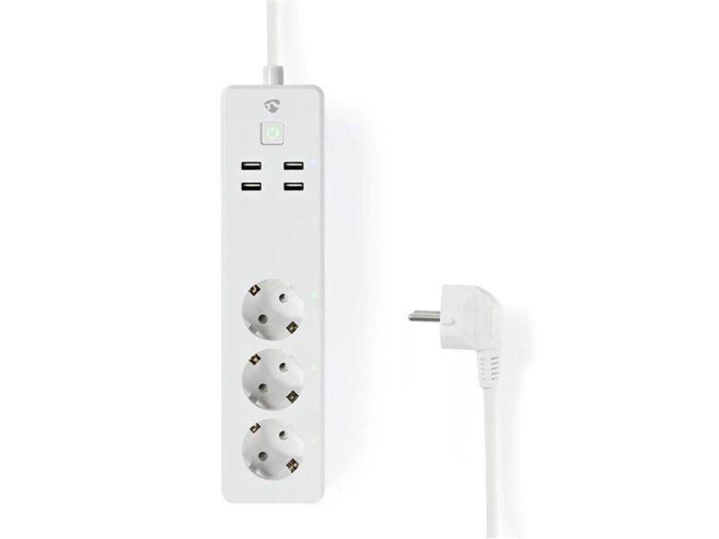 prelungitor smart wifi 3 prize schuko 4x usb 18m 3680w 16a nedis 7