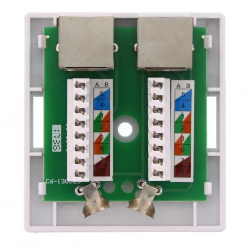 priza dubla ftp cat6 conector ecranat pe tencuiala well 1