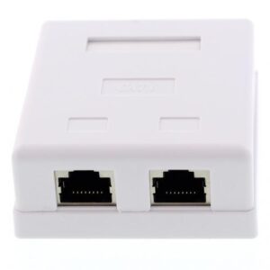 priza dubla ftp cat6 conector ecranat pe tencuiala well